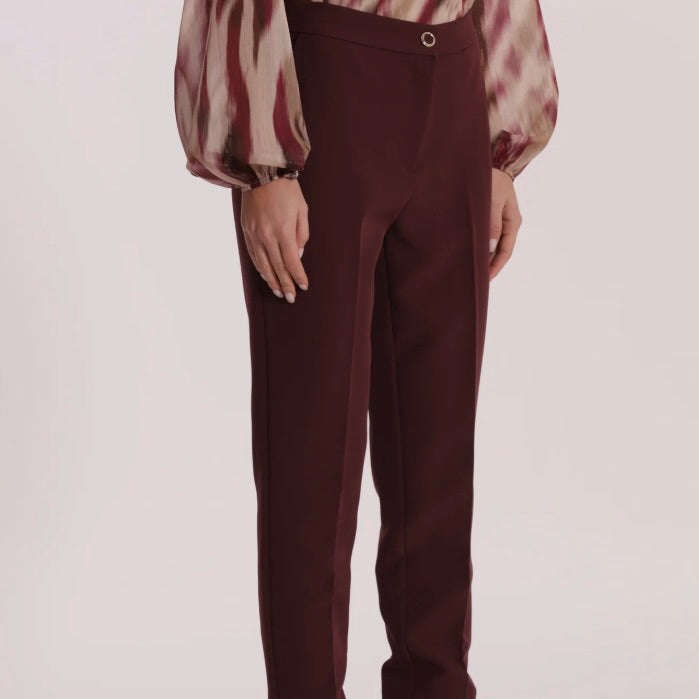 Mimì-Muà PANTALONE SIGARETTA CON ELASTICO DIETRO IN TESSUTO TECNICO