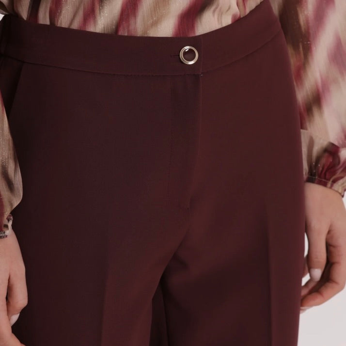 Mimì-Muà PANTALONE SIGARETTA CON ELASTICO DIETRO IN TESSUTO TECNICO