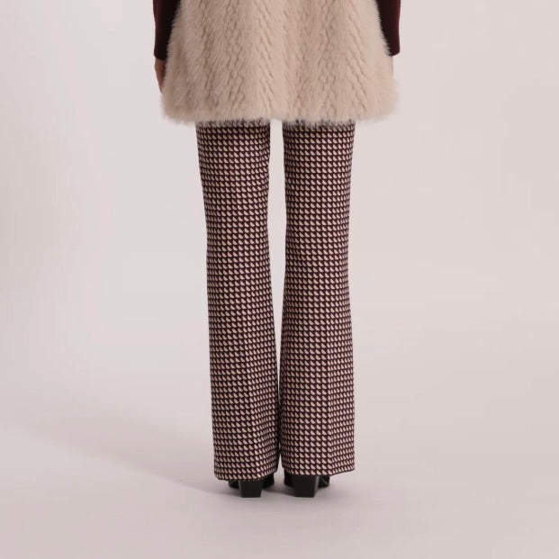 Mimì-Muà PANTALONE FLARE IN TECNICO FANTASIA GEO