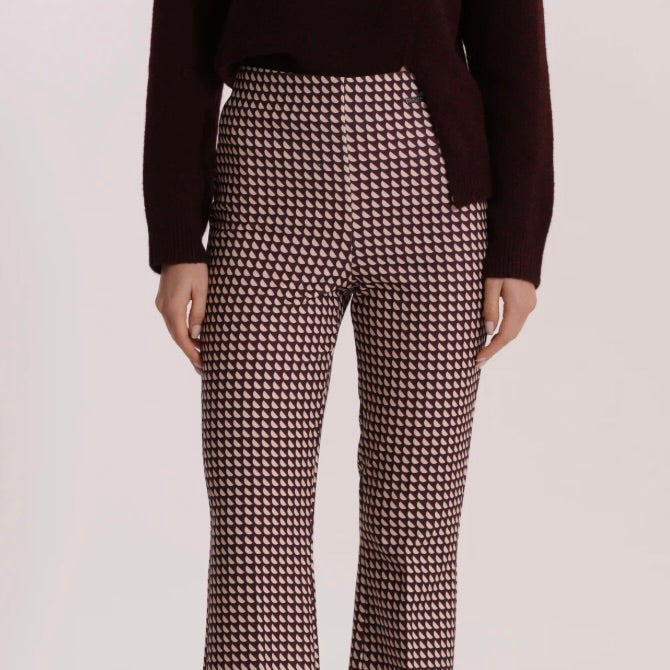 Mimì-Muà PANTALONE FLARE IN TECNICO FANTASIA GEO