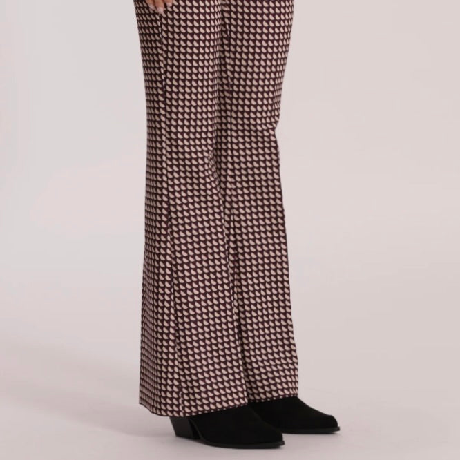 Mimì-Muà PANTALONE FLARE IN TECNICO FANTASIA GEO