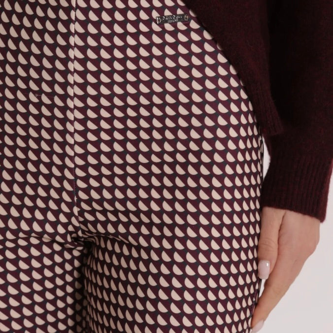 Mimì-Muà PANTALONE FLARE IN TECNICO FANTASIA GEO