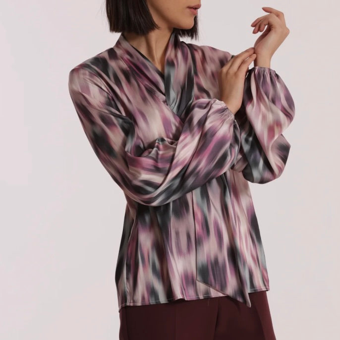Mimì-Muà BLUSA CON CRAVATTINO FANTASIA FUSION