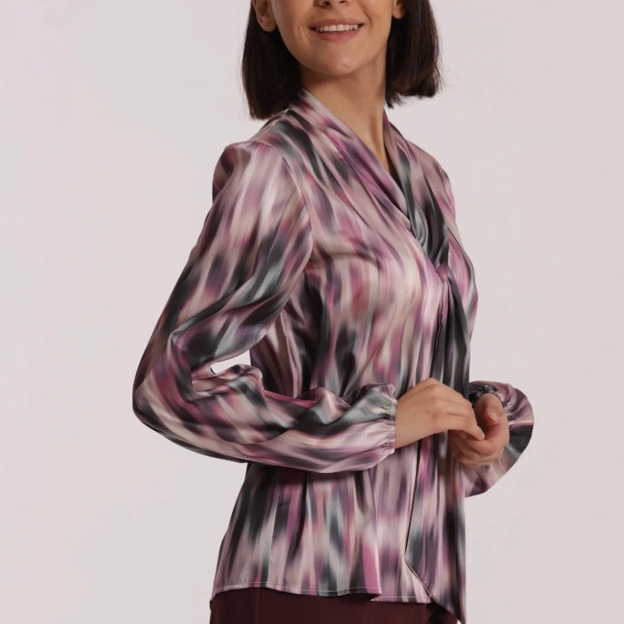 Mimì-Muà BLUSA CON CRAVATTINO FANTASIA FUSION