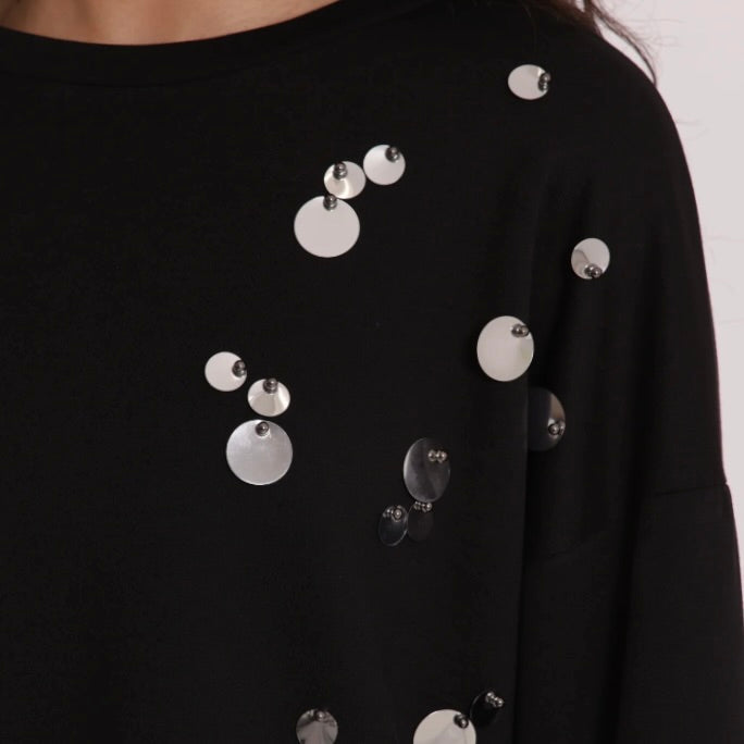 Mimì-Muà ABITO CORTO IN NEOPRENE CON PAILLETTES
