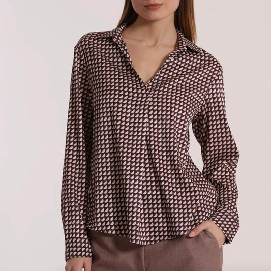 Mimì-Muà BLUSA SCOLLO A V FANTASIA GEO