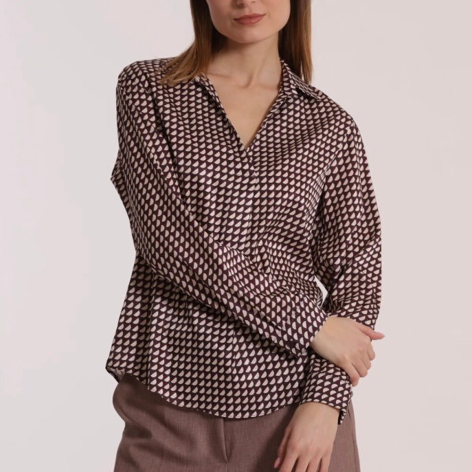 Mimì-Muà BLUSA SCOLLO A V FANTASIA GEO