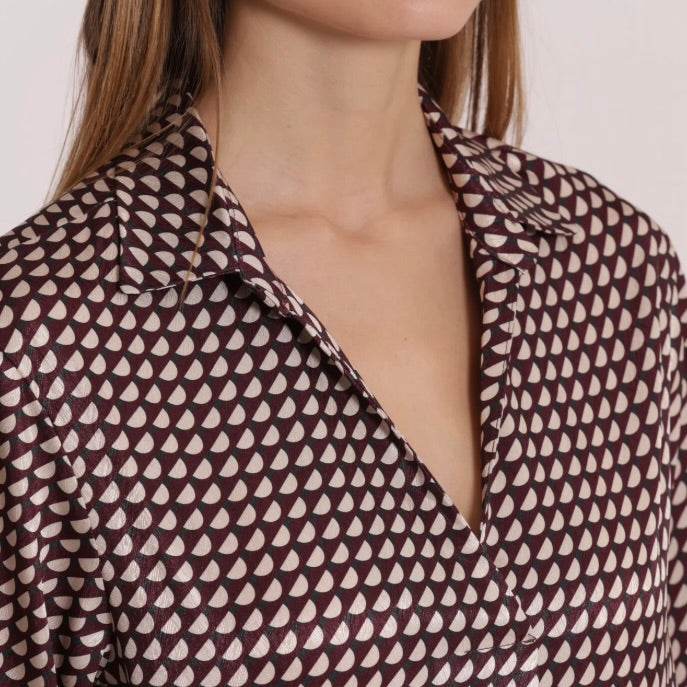 Mimì-Muà BLUSA SCOLLO A V FANTASIA GEO