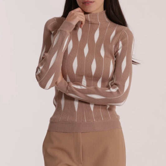 Mimì-Muà MAGLIA BICOLOR CON FANTASIA ROMBI