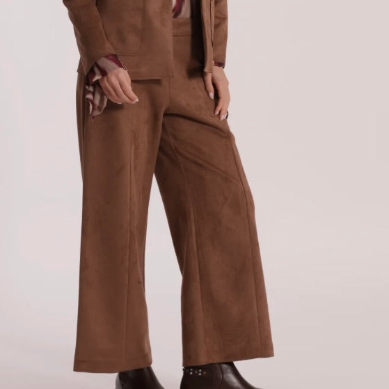 Mimì-Muà PANTALONE CROPPED EFFETTO CAMOSCIO