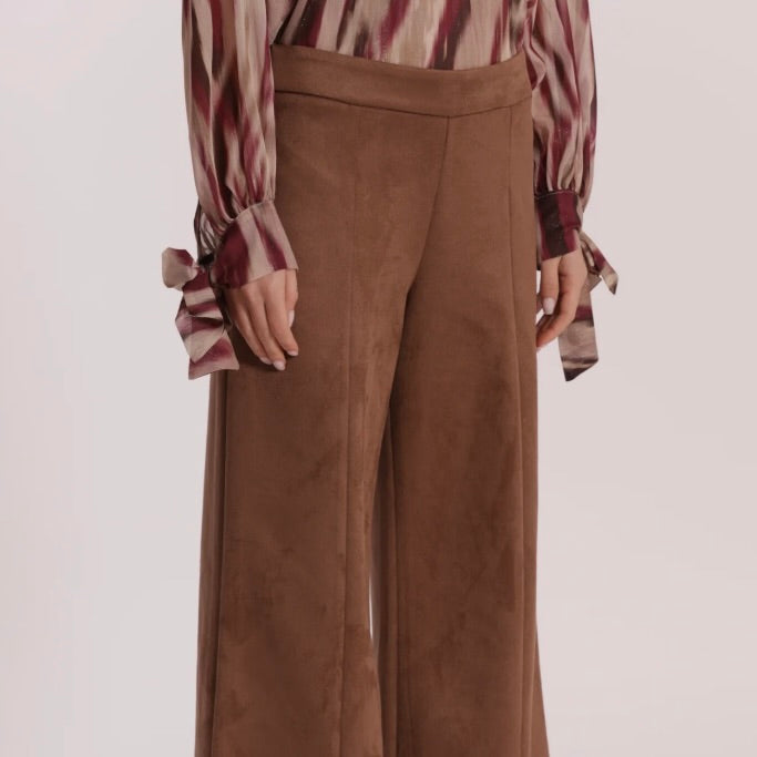 Mimì-Muà PANTALONE CROPPED EFFETTO CAMOSCIO