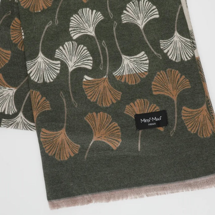 Mimì-Muà SCIARPA CON FOGLIE GINKGO