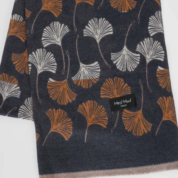 Mimì-Muà SCIARPA CON FOGLIE GINKGO