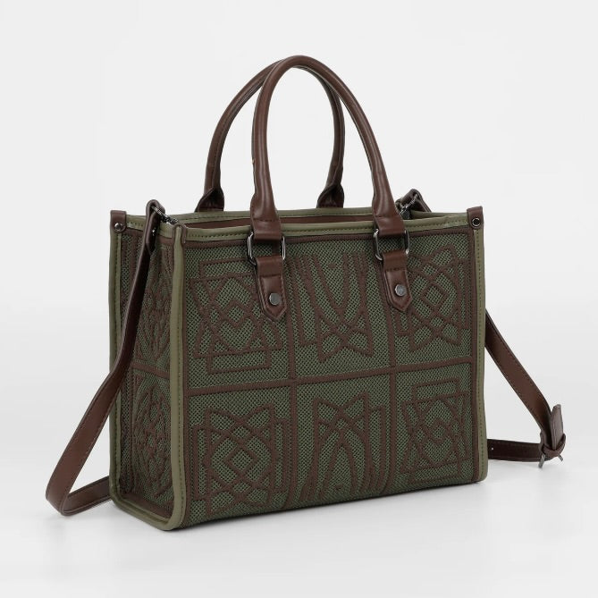 Mimì-Muà BORSA TOTE MEDIA CON DISEGNO RICAMATO