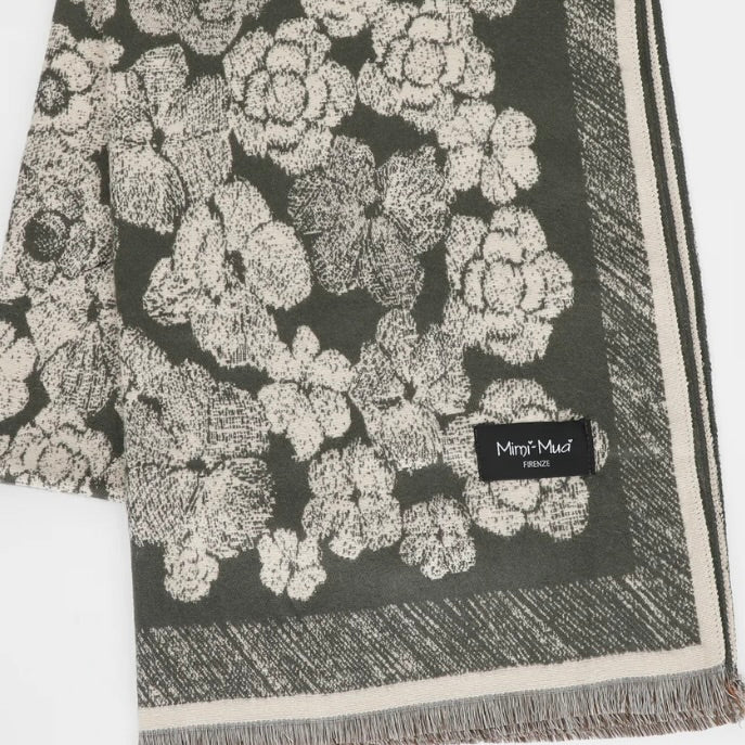 Mimì-Muà SCIARPA CON FIORI E CORNICE