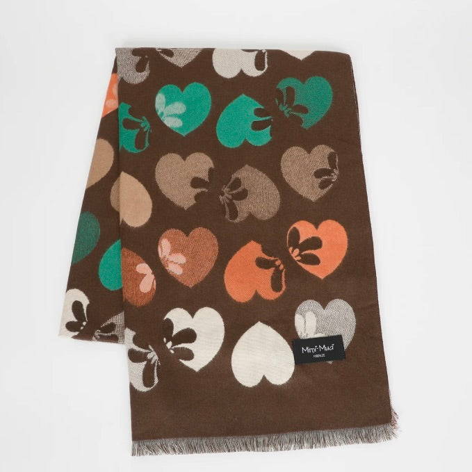 Mimì-Muà SCIARPA CON CUORI E FIORI