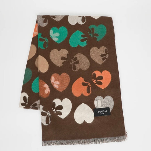 Mimì-Muà SCIARPA CON CUORI E FIORI