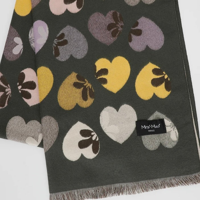 Mimì-Muà SCIARPA CON CUORI E FIORI