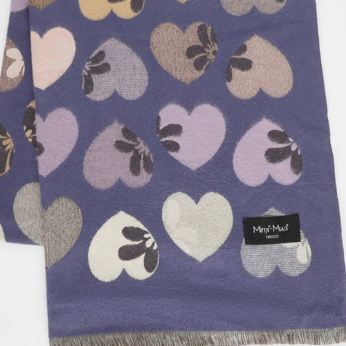 Mimì-Muà SCIARPA CON CUORI E FIORI