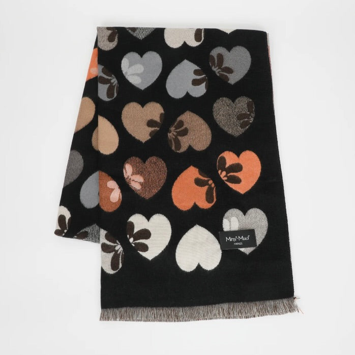 Mimì-Muà SCIARPA CON CUORI E FIORI
