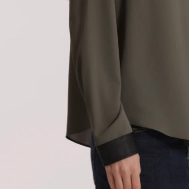 Mimì-Muà BLUSA CON COLLETTO DETTAGLI IN SIMIL PELLE