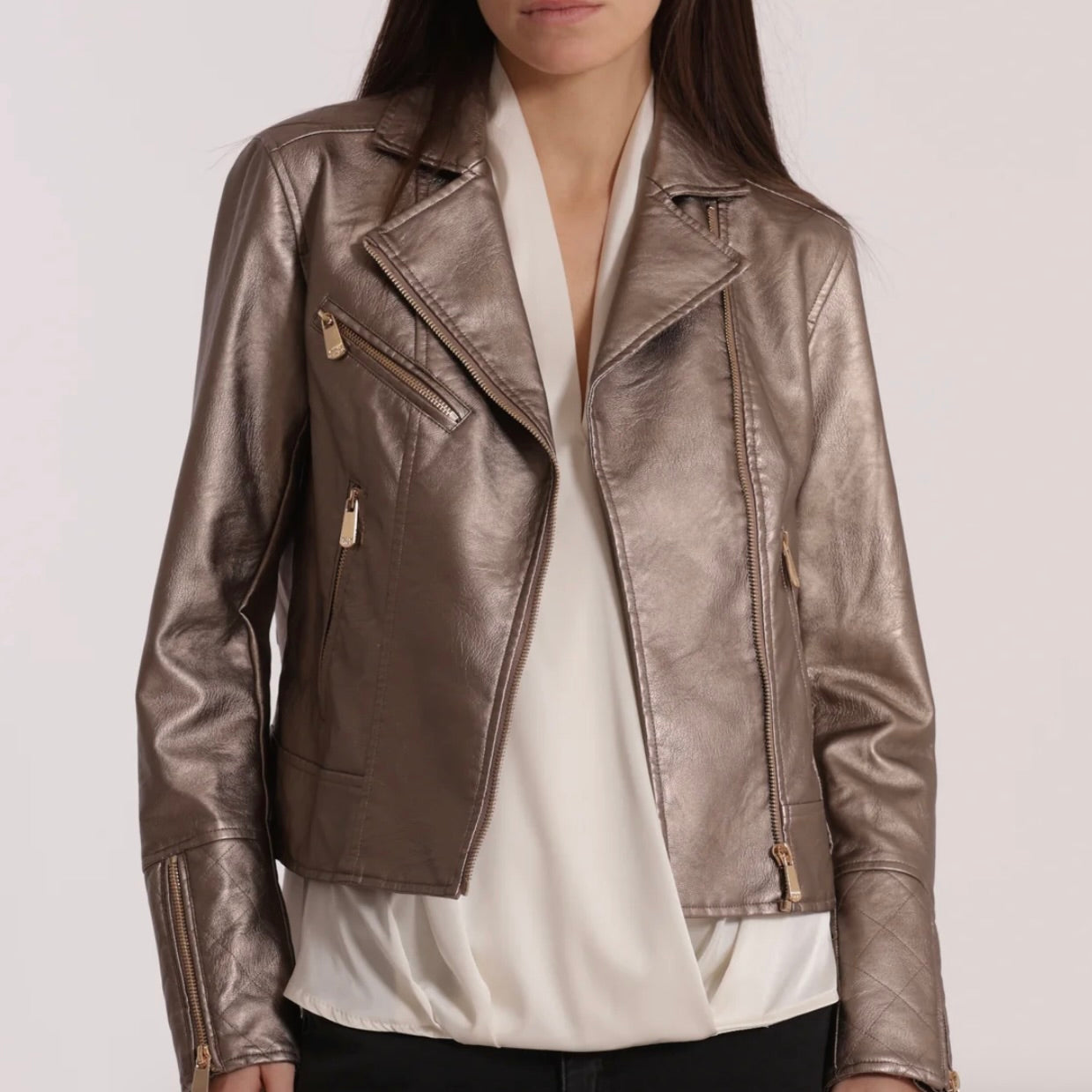 Mimì-Muà GIUBBOTTO CHIODO IN SIMIL PELLE (GUN)