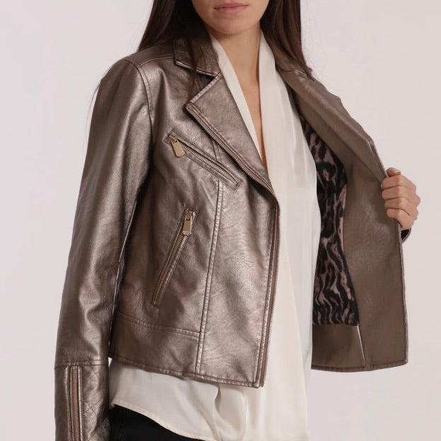 Mimì-Muà GIUBBOTTO CHIODO IN SIMIL PELLE (GUN)