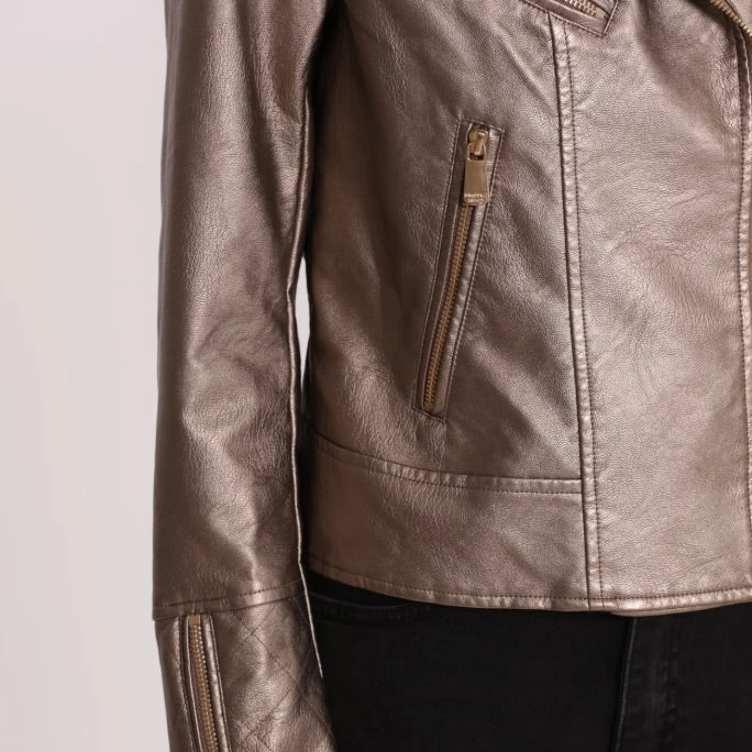 Mimì-Muà GIUBBOTTO CHIODO IN SIMIL PELLE (GUN)