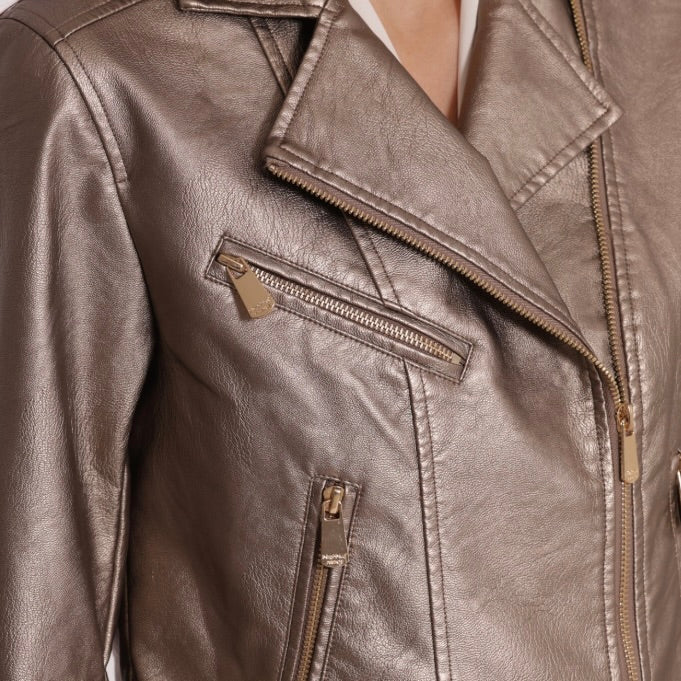 Mimì-Muà GIUBBOTTO CHIODO IN SIMIL PELLE (GUN)