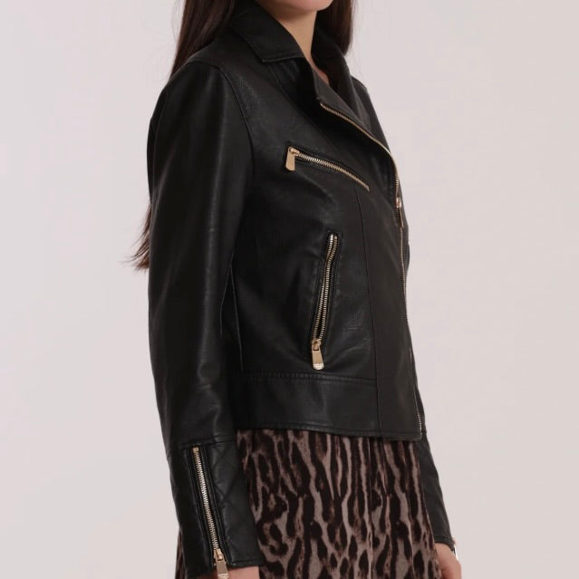 Mimì-Muà GIUBBOTTO CHIODO IN SIMIL PELLE (GUN)