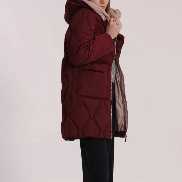 Mimì-Muà PIUMINO LUNGO CON TRAMA A ROMBI