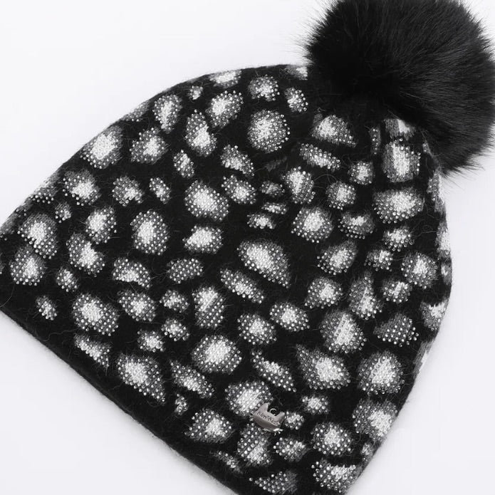 Mimì-Muà BERRETTO LEOPARDATO CON STRASS E PON PON