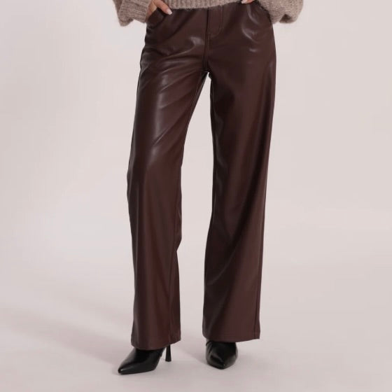 Mimì-Muà JEANS WIDE LEG SIMIL PELLE