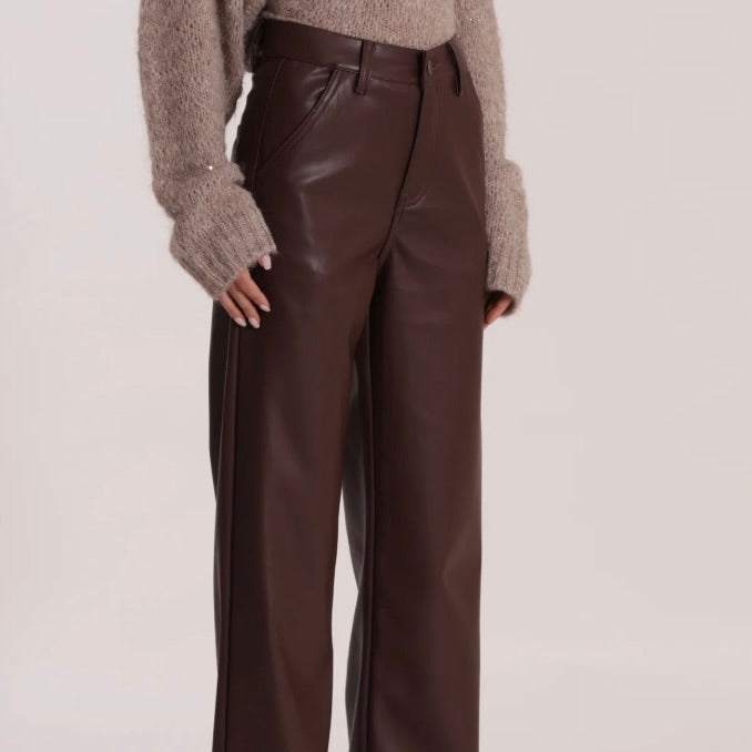 Mimì-Muà JEANS WIDE LEG SIMIL PELLE