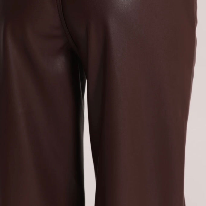 Mimì-Muà JEANS WIDE LEG SIMIL PELLE