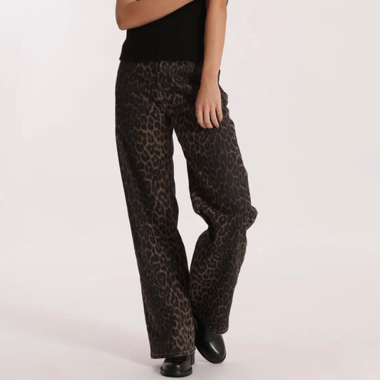 Mimì-Muà JEANS WIDE LEG LEOPARDATO