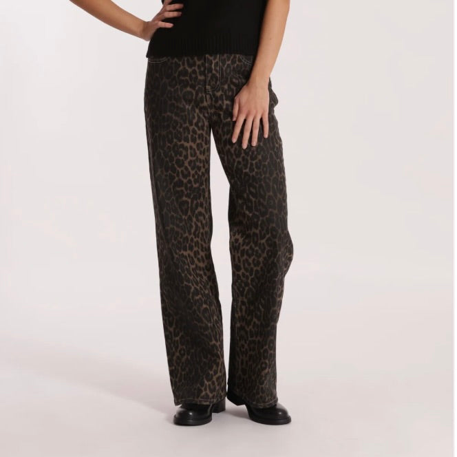 Mimì-Muà JEANS WIDE LEG LEOPARDATO