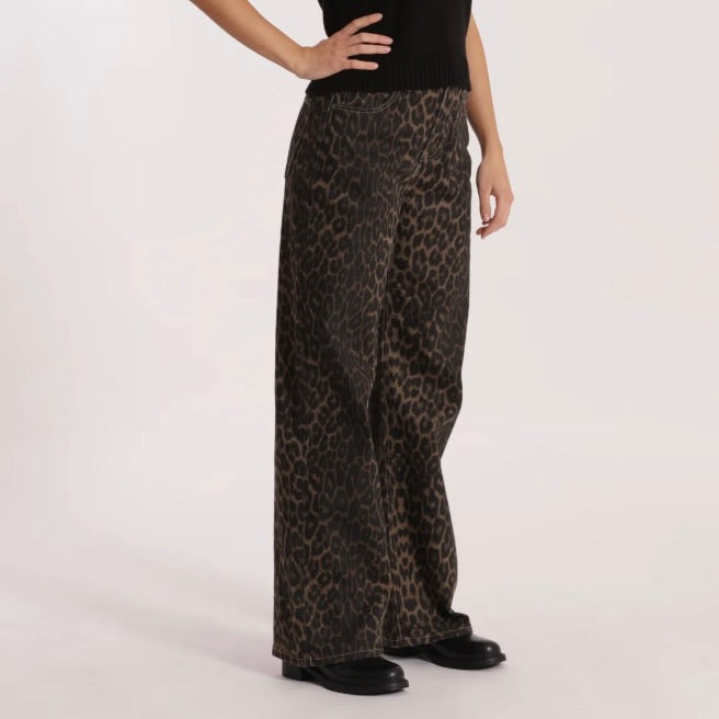 Mimì-Muà JEANS WIDE LEG LEOPARDATO