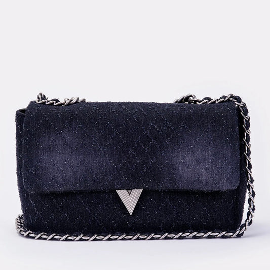 VICOLO  DARK DRAMA BAG NERO DENIM