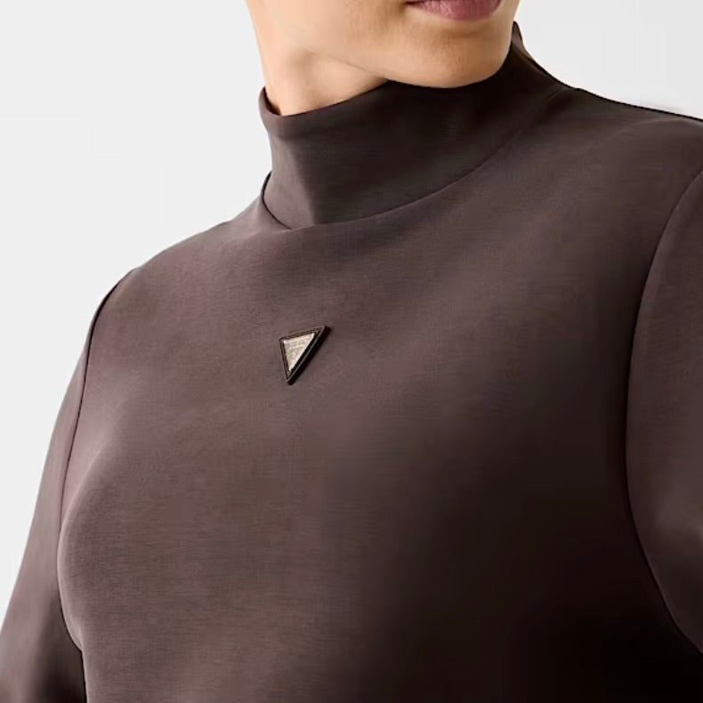 FELPA CON COLLO ALTO E LOGO ORO