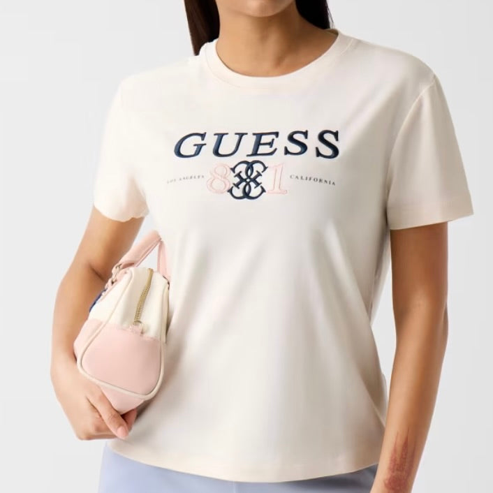 GUESS T-SHIRT CON LOGO CUCITO