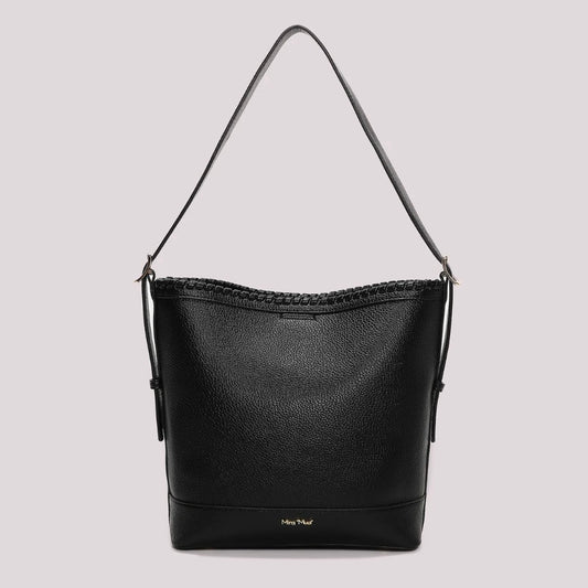 Mimì-Muà BORSA A SECCHIELLO CON BORDO INTRECCIATO