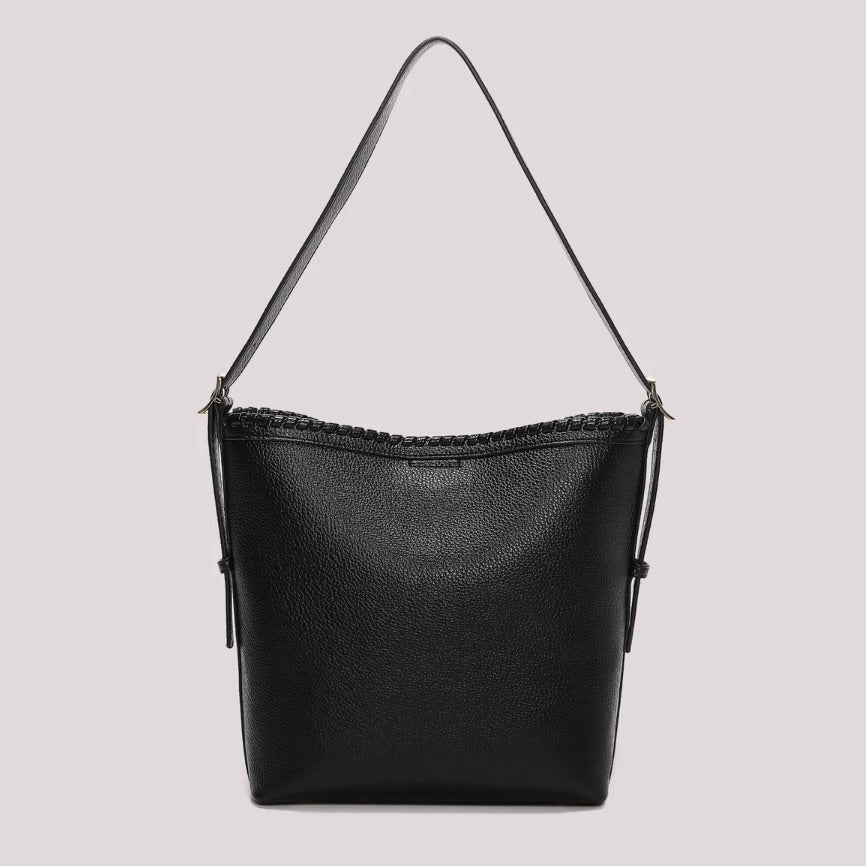 Mimì-Muà BORSA A SECCHIELLO CON BORDO INTRECCIATO