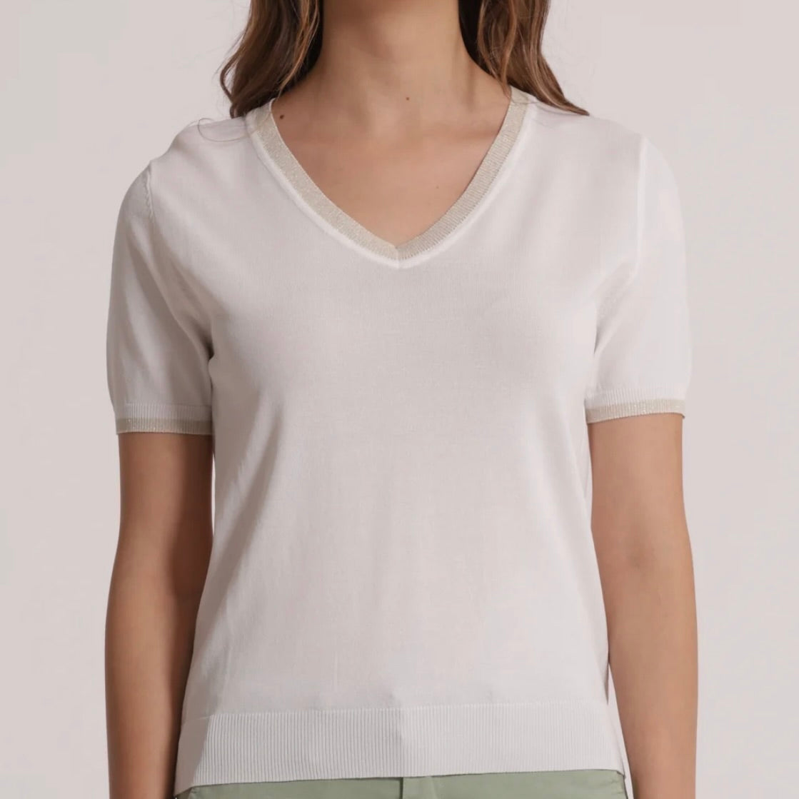 Mimì-Muà MAGLIA A MANICHE CORTE CON DETTAGLI LUREX