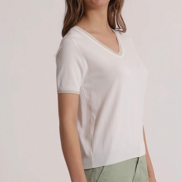 Mimì-Muà MAGLIA A MANICHE CORTE CON DETTAGLI LUREX