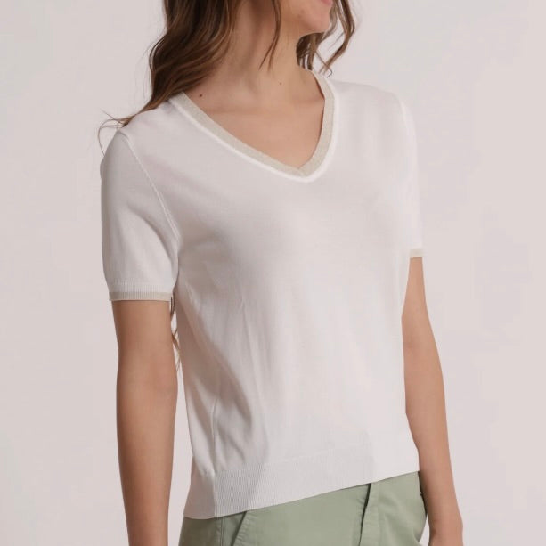 Mimì-Muà MAGLIA A MANICHE CORTE CON DETTAGLI LUREX