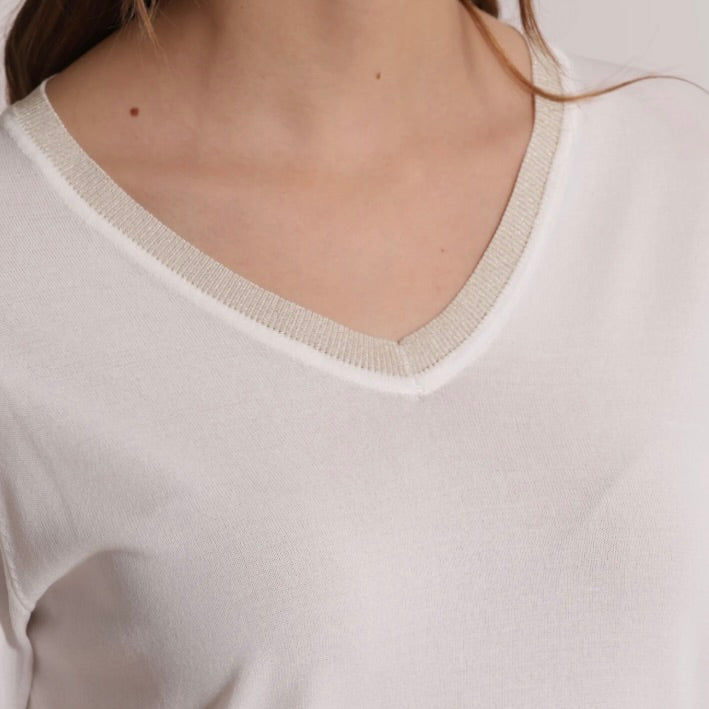Mimì-Muà MAGLIA A MANICHE CORTE CON DETTAGLI LUREX