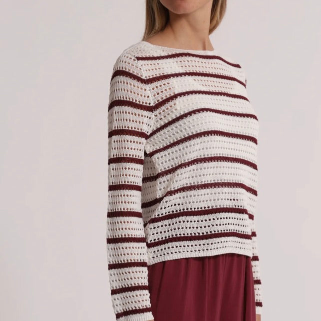 Mimì-Muà  MAGLIA TRAFORATA CON DETTAGLI BICOLOR