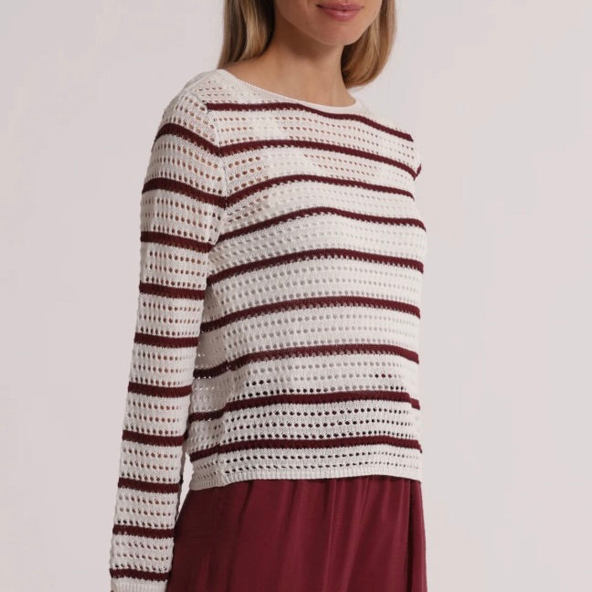 Mimì-Muà  MAGLIA TRAFORATA CON DETTAGLI BICOLOR