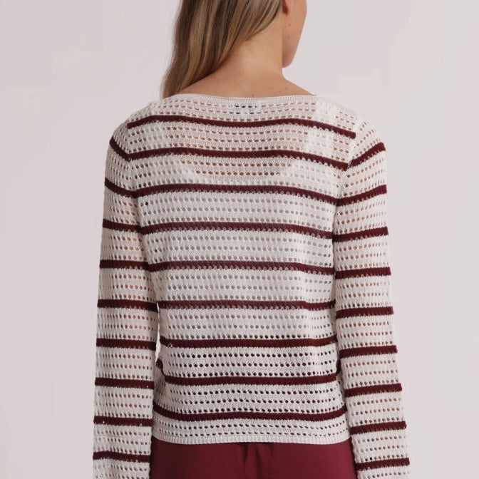 Mimì-Muà  MAGLIA TRAFORATA CON DETTAGLI BICOLOR